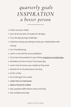 Unlock your potential with these 100+ powerful quarterly goals. This comprehensive list, encompassing self-improvement, career advancement, self-care practices, wellness, and health, provides the inspiration you need to level up and embrace continuous growth. Challenge yourself daily and become the best version of you. Quarter Goals, Self Improvement Goals, Quarterly Goals, Personal Development Goals, Growth Challenge, Goals Ideas, Become A Better Person, Become Your Best Self, Personal Development Plan