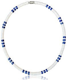 PRICES MAY VARY. 18" inch Mens and Womens, Size Is Selectable. If You Want To Make Sure That You Have The Right Length For Your Necklace Just Add 1" to 2" To Your Shirt Collar Size, So It Will Fit Properly. 5mm (3/16") White Heishe Clam Ark Shells Hand Picked and Hand Sorted From the Beaches of the Philippines and Blue Color-Fast Coco Beads from Coconuts. Perfect for Water Use. Contains No Animal Parts. Hand-Crafted in Our Tropical Jewelry Shop by Our Native Island Artisans in the Philippines. A Surf Necklace, Beachy Aesthetic, Tropical Jewelry, Puka Shell Necklace, Coconut Trees, Dodger Blue, Surfer Necklace, Small Necklace, Beach Necklaces