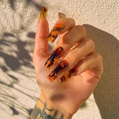 6 Tapered Square Nail Designs We Love Tapered Square Nail Designs, Zodiac Nail Designs, Junk Nails, Brown Nails Design, Tapered Square Nails, Square Nail, Square Nail Designs, Tapered Square, Scorpio Season