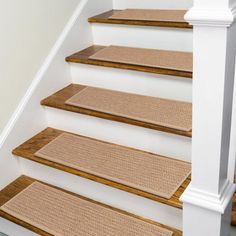 a set of stairs with carpet on them