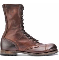 Men's Antique Brown Military Style Boots High Ankle Cap Toe Biker Boot Luxury Rugged High-top Boots, Luxury Brown Cap Toe Moto Boots, Luxury Vintage Cap Toe Boots, Luxury Men's Cap Toe Moto Boots, Carolina Combat Boots, Luxury Formal Cap Toe Work Boots, Luxury High-top Rugged Boots, Corcoran Jump Boots Brown, Adventurer Aesthetic