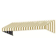 a white and black striped awning on a white background