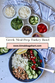 Greek meal prep ground turkey bowl recipe Greek Ground Turkey, Greek Meal Prep, Meal Prep Turkey, Turkey Meal Prep, Turkey Bowls, Greek Meals, Ground Turkey Meal Prep