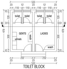 the floor plan for a toilet block