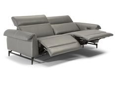 the reclining sofa has two recliners attached to it's back end