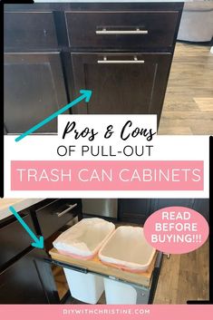 Pull Out Trash And Recycle Bin, Kitchen Cabinets Trash Can, Recycle Bin Ideas Kitchen Storage Solutions, Garbage In Cabinet, How To Add A Pull Out Trash Can, Trash Recycling Cabinet, Diy Trash And Recycling Cabinet, Garbage Bin Kitchen Cabinet, Garbage Can Pull Out Cabinet