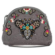 This Mary Frances Wild Bee Beaded Crossbody Travel Pouch is perfect for carrying your essentials in style. The grey multi color combination is versatile and chic, while the beaded wild bee design adds a touch of whimsy. Mary Frances Bags, Mary Frances Handbags, Fringe Bracelet, Bag Silhouette, Beaded Designs, Wild Bees, Handpainted Bags, Mary Frances, Boho Bags