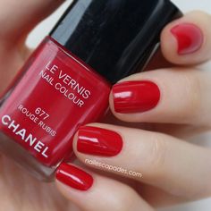 Channel Rouge Noir Nail Polish, Chanel Red Nail Polish, Chanel Red Lipstick, Hand Nails, Nail Shades, Holo Taco