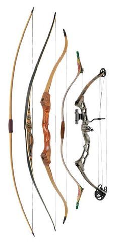 four different types of bows and arrows