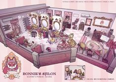 the interior of a dollhouse with furniture and accessories