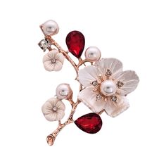 PRICES MAY VARY. Length - 2.35 inches long Material - Imitation Pearl, Rhinestone, Rosegold plated Metal - Alloy Feature - Leather jewelry pouch and gift box Color selection - Soft pink, Dark pink, Red, Purple This captivating luxury blossom flower brooch and pin for women is a perfect addition to your accessory for wedding and engagement occasion. The sparkling dark pink crystal rhinestones and pearls detailing on the cherry blossom shape flower adds a unique touch to this piece, making it stan Cherry Blossom Flower, Red Plum, Cherry Blossom Flowers, Pink Dark, Pearl Crystal, Rhinestone Wedding, Plum Blossom, Pearl Wedding, Flower Jewelry