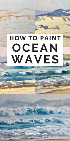 how to paint ocean waves with acrylic paints and watercolors on canvas