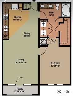 the floor plan for a two bedroom apartment