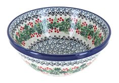 Grab dinner, cereal, or dessert in one of our many hand-crafted cereal bowls. Dishwasher, microwave, and freezer safe. 6.5-inch diameter, 2.75 inches deep. Blue Dinnerware, The Peacock, Stamping Techniques, Kitchen Products, Polish Pottery, Peacock Feather, Cereal Bowls, Blue Rose, Soup Bowl