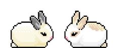 an animal that is pixeled in to look like it has two ears and one nose