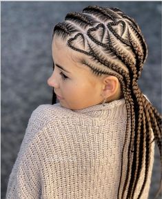 Crazy Hair Day Braids, Unique Braid Styles, Braids For White Women, Fun Braids, Cornrow Designs, Cornrows With Box Braids, Girl Hair Dos, Rave Hair