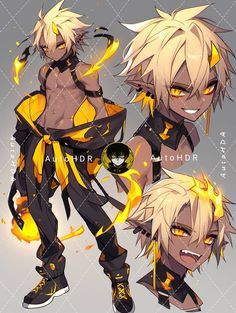 an anime character with blonde hair and yellow eyes