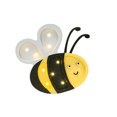 a yellow and black light up bee