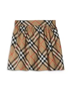 Burberry Girls' Check Cotton Skirt - Little Kid, Big Kid Burberry Baby Girl, Burberry Skirt, Poplin Skirt, Beige Skirt, Check Skirt, Skirts For Kids, Burberry Kids, Kenzo Kids, Stella Mccartney Kids