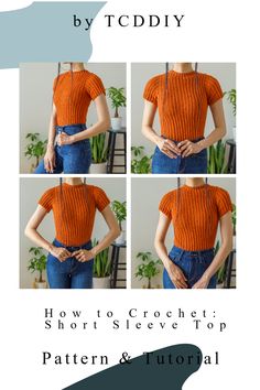 how to crochet the short sleeve top pattern and instructions for beginners by today