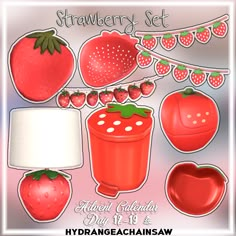 the strawberry set is ready to be used for your project