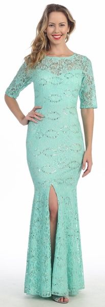 Mermaid Mint Lace Dress #discountdressshop #mintlacedress #mermaiddress #formalwear Gown With Pearls, Mint Dress Lace, Wedding Event Dresses, Evening Gowns With Sleeves, Latest Fashion Dresses, Mint Dress, Mermaid Style