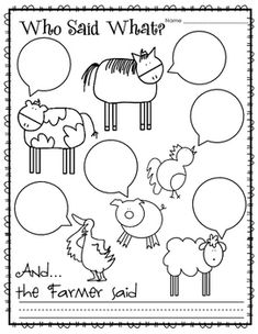 the farm yard worksheet for children to learn how to read and draw animals