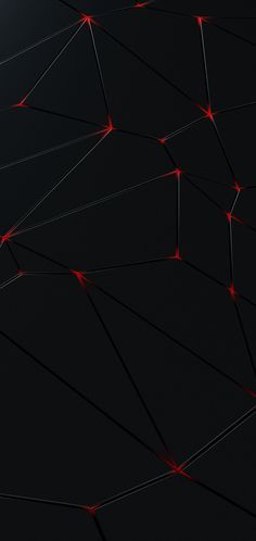 an abstract black background with red lines and dots