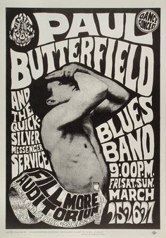 a concert poster for paul butterfield's blues band