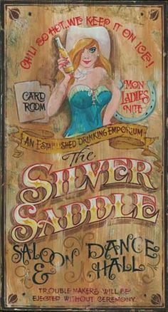 a sign advertising an event for the silver saddle saloon and dance hall