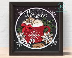 3D HOT COCOA Svg, CHRISTMAS Shadow Box Svg Christmas Shadow Box Svg, Hot Cocoa Svg, Christmas Shadow Boxes, Shadow Box Svg, 3d Paper Art, 3d Shadow Box, Wooden Projects, 3d Christmas, Glitter Paper