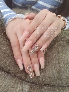 Uñas Beige Elegantes, Modern Nail Designs, Tiffany Nails, Acrylic Nail Designs Classy, Coffin Nails Designs Summer, Nail Jewels, Acrylic Nails Coffin Pink, Uñas Acrilicas