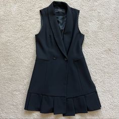 Nwot Zara Black Vest Dress Never Worn, Purchased Without A Tag Good Condition Size Xs Black Vest Dress, Black Vest, Zara Black, Zara Dresses, Vest Dress, Zara, Colorful Dresses, Mini Dress, Womens Dresses