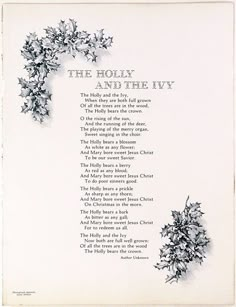 the holly and the ivy poem