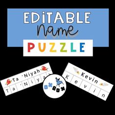 the editable name puzzle is shown with matching words