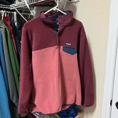 Patagonia Women's Synchilla Snap-T Fleece Pullover Size Large In Brand New Condition. Worn Twice. Fit And Design: Regular Fit Midweight Nylon Trim On Stand-Up Collar Reinforces Classic Snap-T Four-Snap Placket Yoke-Seam Detail With Nylon Chest-Pocket Flap And Snap Closure Spandex Binding At Sleeve Openings And Hem Hip Length Stand-Up Collar Reinforced With Nylon Trim Style : 25455z Fabric : 100% Recycled Polyester Fleece Brand : Patagonia Patagonia Outfit, Fleece Outfit, Clothing Board, Wishlist Ideas, Patagonia Sweater, Patagonia Synchilla, Patagonia Fleece, Love Clothing, Patagonia Womens