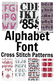 the alphabet font and cross stitch patterns