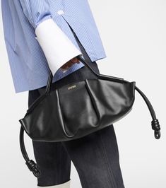 Paseo Small leather tote bag Mansur Gavriel Bucket Bag, Luxury Crossbody, Black Leather Tote Bag, Denim Tote, Shoulder Bags For Women, Designer Shoulder Bags, Cool Street Fashion, Small Shoulder Bag, Small Handbags