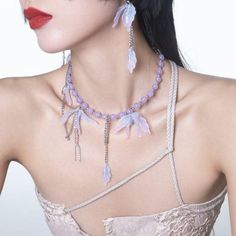 Choker Aesthetic, Purple Lotus, Jewels Diy, Brand Positioning, Lotus Necklace, Purple Style, Kawaii Jewelry, Magical Jewelry, Jewelry Brand