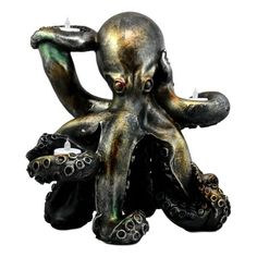 an octopus statue sitting on top of a table