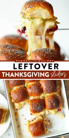 Look forward to this Thanksgiving leftover idea! Everyone will love these Leftover Thanksgiving Sliders. Baked in Hawaiian rolls with cranberry sauce, Dijon, and cheese, these turkey sliders are a family-friendly dinner! Save this leftover turkey recipe! Thanksgiving Sliders, Roll Sliders, Sweet Dinner Rolls, Turkey Sliders, Turkey Cranberry, Leftover Thanksgiving, Hawaiian Roll, Thanksgiving Leftover, Leftover Recipes