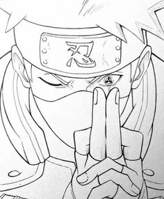 a drawing of naruta from the anime, with her hand up to her face