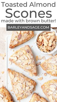 toasted almond scones made with brown butter