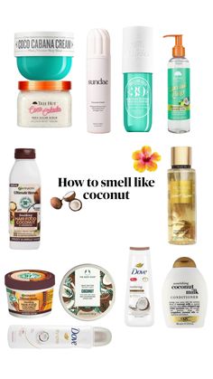 How to smell like coconut ! 🥥 #coconut #scent #howtosmelllike #inspo #cleangirl #vibes #aesthetic Scent Combos Coconut, Coconut Products Aesthetic, How To Smell Like Coconut And Vanilla, Coconut Scent Combo, How To Smell Like, Perfume Coconut, Smell Like Coconut, Coconut Smell