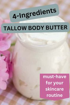 Tallow body butter is an all-natural, deeply nourishing skin care product, protecting and replenishing dry and sensitive skin while offering a protective barrier against the elements. Easy to make and affordable with all the amazing skin benefits! Beef Tallow Body Butter, Tallow Whipped Body Butter, Whipped Tallow Body Butter Recipe, Tallow Body Butter Recipe, Whipped Tallow Body Butter, Tallow Lotion Recipe, Tallow Recipes, Homemade Tallow, Tallow Body Butter