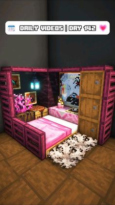 a room with a bed, dressers and other items in the middle of it