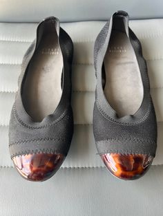 Size 6.5   Shoes have been worn.  See pictures for details.  I DO NOT have original box.  d Womens Loafers, Black Ballet, Black Ballet Flats, Ballerinas, Loafers For Women, Stuart Weitzman, Bump, Flat Shoes Women, Ballet Flats