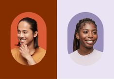 two women with braids are smiling at the camera and one is looking to her left