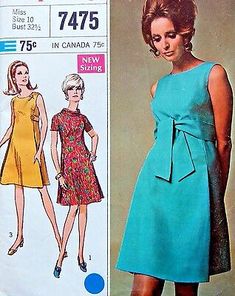 * Vintage 60's 7475 Simplicity Designer Tent Dress Pattern sz 10 1967 UNCUT 39363200437 | eBay Mod A-line Dress For Vintage Fashion, Mod Style A-line Dress For Vintage Fashion, Tent Dresses Pattern, Twiggy Fashion, Princess Seam Dress, 1960s Dresses, Simplicity Dress, Tent Dress, Vestidos Vintage