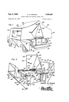 an old drawing of a camper trailer